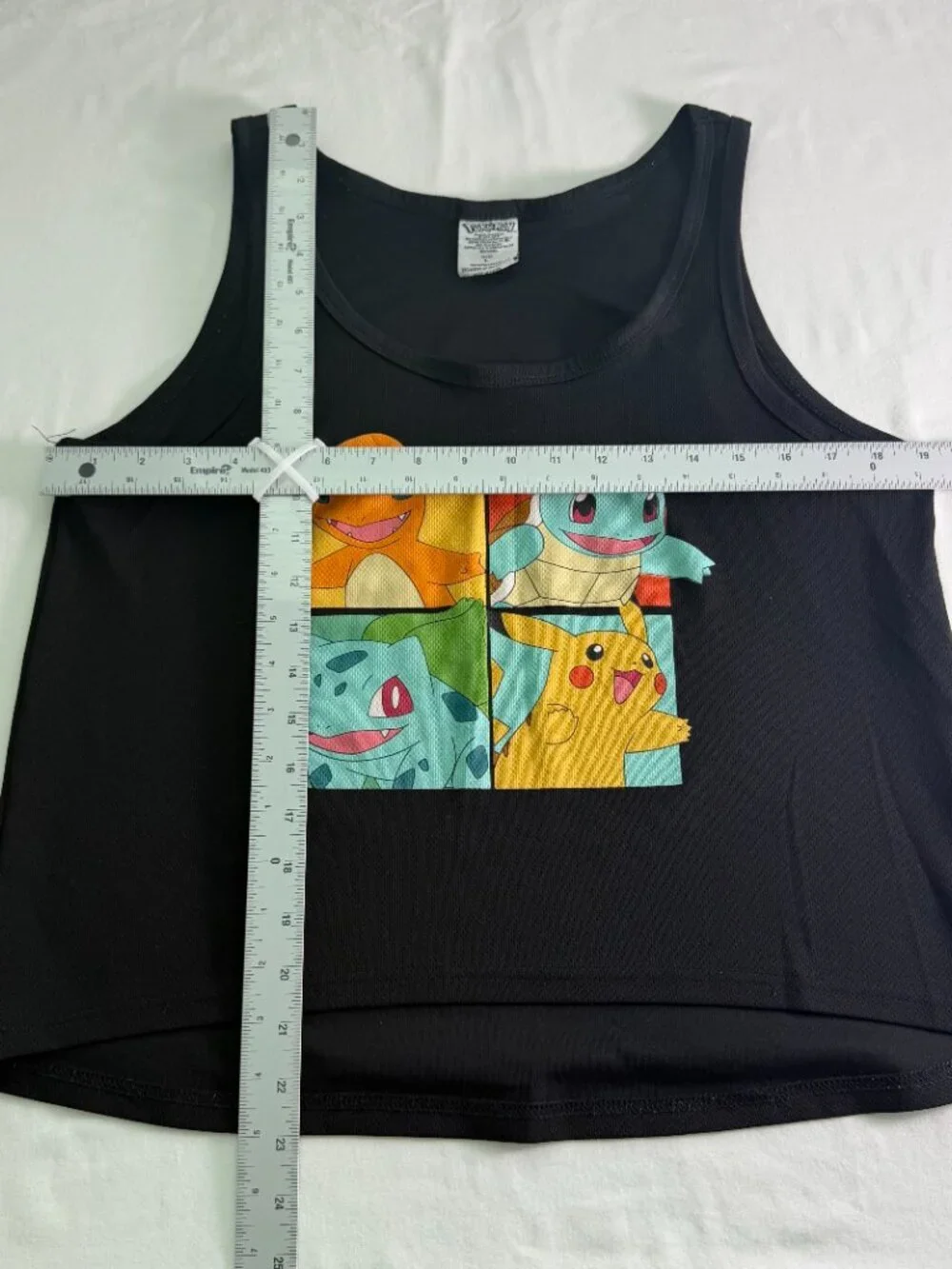 Pokémon Tank Top Black Graphic Pikachu Charmander Squirtle Bulbasaur Size L - Picture 6 of 6